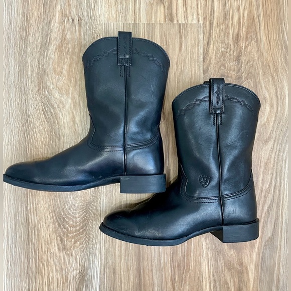 Ariat Heritage Roper Western Boot Black Size 9.5 EE - Picture 1 of 6